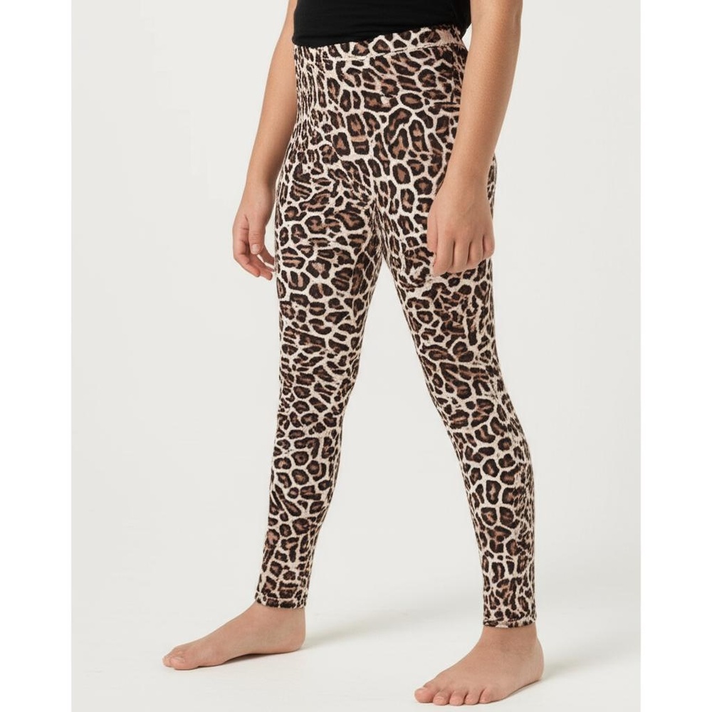 NWT Leopard Animal Print Legging Girl L 10/12 Elastic Waist Halloween Cat Costum
